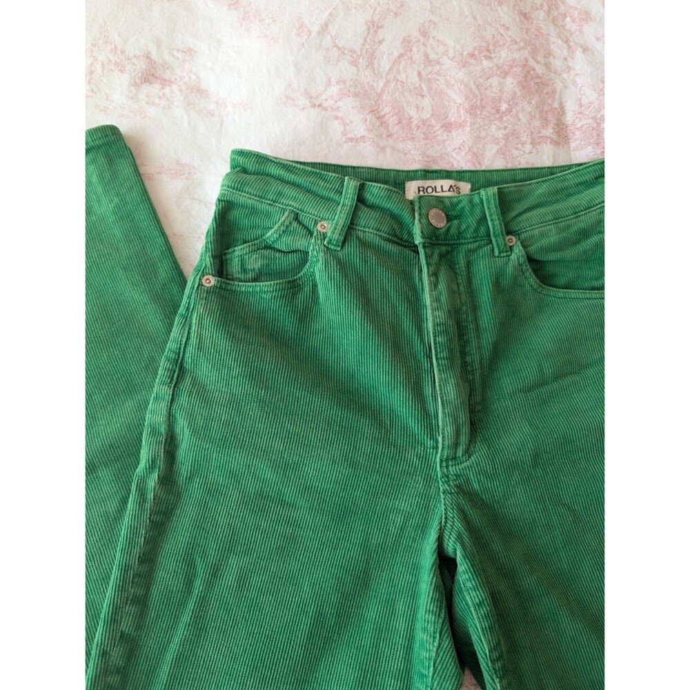 ROLLA'S Green Straight Leg Corduroy Pants -Size 26 US 8 Aussie